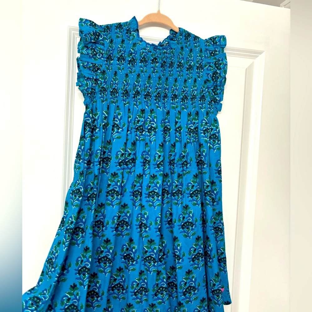 Pink Chicken Blue Sleeveless Sundress